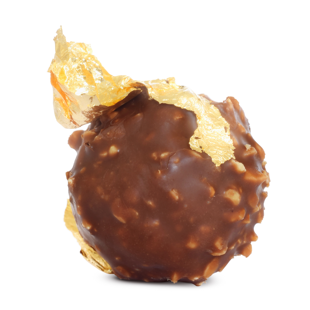 Ferrero rocher with gold leaf