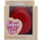 Baked With Love Red Foil Baking Cases - 50mm - 50 Pack