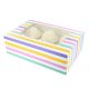 6 Or 12 Hole Patterned Cupcake Box - Bold Stripes