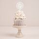 Make A Wish Birch Effect - Holy Communion Cross Wooden Cupcake Topper