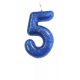 Glitter Number 5 Candle - Blue