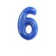 Glitter Number 6 Candle - Blue