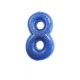 Glitter Number 8 Candle - Blue