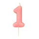 Glitter Number 1 Candle - Pink