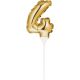 Self-Inflating Mini Balloon Cake Topper - Gold (4