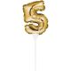 Self-Inflating Mini Balloon Cake Topper - Gold (5