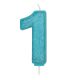 Blue Sparkle Numeral Candle - Number 1 - 70mm