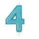 Blue Sparkle Numeral Candle - Number 4 - 70mm - Pack of 6