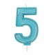 Blue Sparkle Numeral Candle - Number 5 - 70mm - Pack of 6