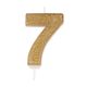 Gold Sparkle Numeral Candle - Number 7 - 70mm - Pack 6