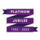 Simply Making Platinum Jubilee Ribbon (1952-2022) Square Sticker Labels - Roll of 100