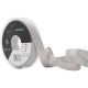 Grey Silver Edge Satin Ribbon - 15mm x 20 Metres