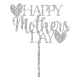 Make A Wish Silver Glitter Acrylic - Happy Mother's Day (Style 2) Cake Topper