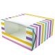 Bold Stripes Pink Square Cake Box - 10 x 5