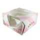 Heart Window Pink Square Cake Box - 10 x 5