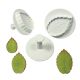 Veined Rose Leaf Plunger Cutter Set Of 3