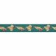 Green/Gold Holly and Ivy Leaves Ribbon - 24mm x 20m