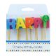 Happy Birthday Candle - 13 Piece - 75mm - Bamboo Pick