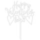 Make A Wish White - Happy Valentines Day Acrylic Cake Topper