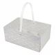 White Wicker Design Cupcake Box With Handle - Holds 6