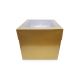 10 Inch Antique Gold Luxury Gloss Finish Extra Deep Cake Box With Window by Simply Making