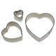 Stainless Steel Cutters - Heart Set/3 - Precise Heart-Shaped Cuts